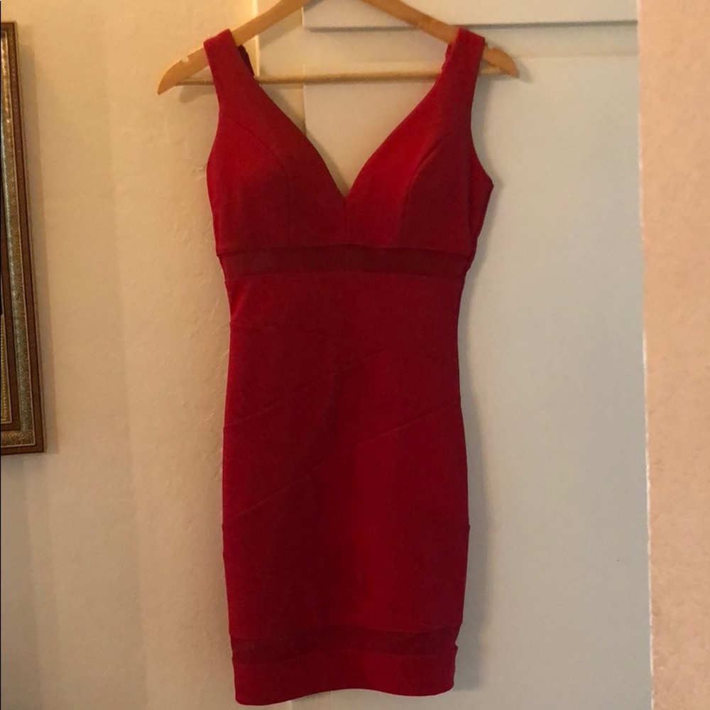 Red tight dress
